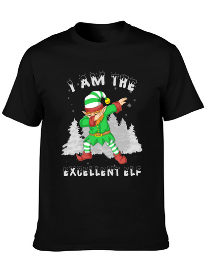 Excellent Elf Dabbing T-Shirt - Christmas Holiday Tee