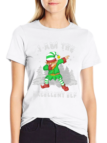 Excellent Elf Dabbing T-Shirt - Christmas Holiday Tee