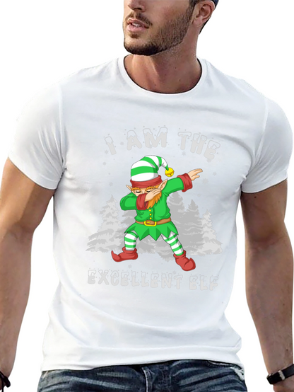 Excellent Elf Dabbing T-Shirt - Christmas Holiday Tee