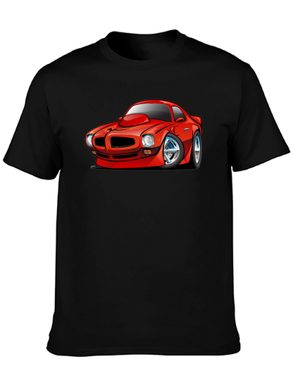 Cartoon Car Graphic T-Shirt - Black