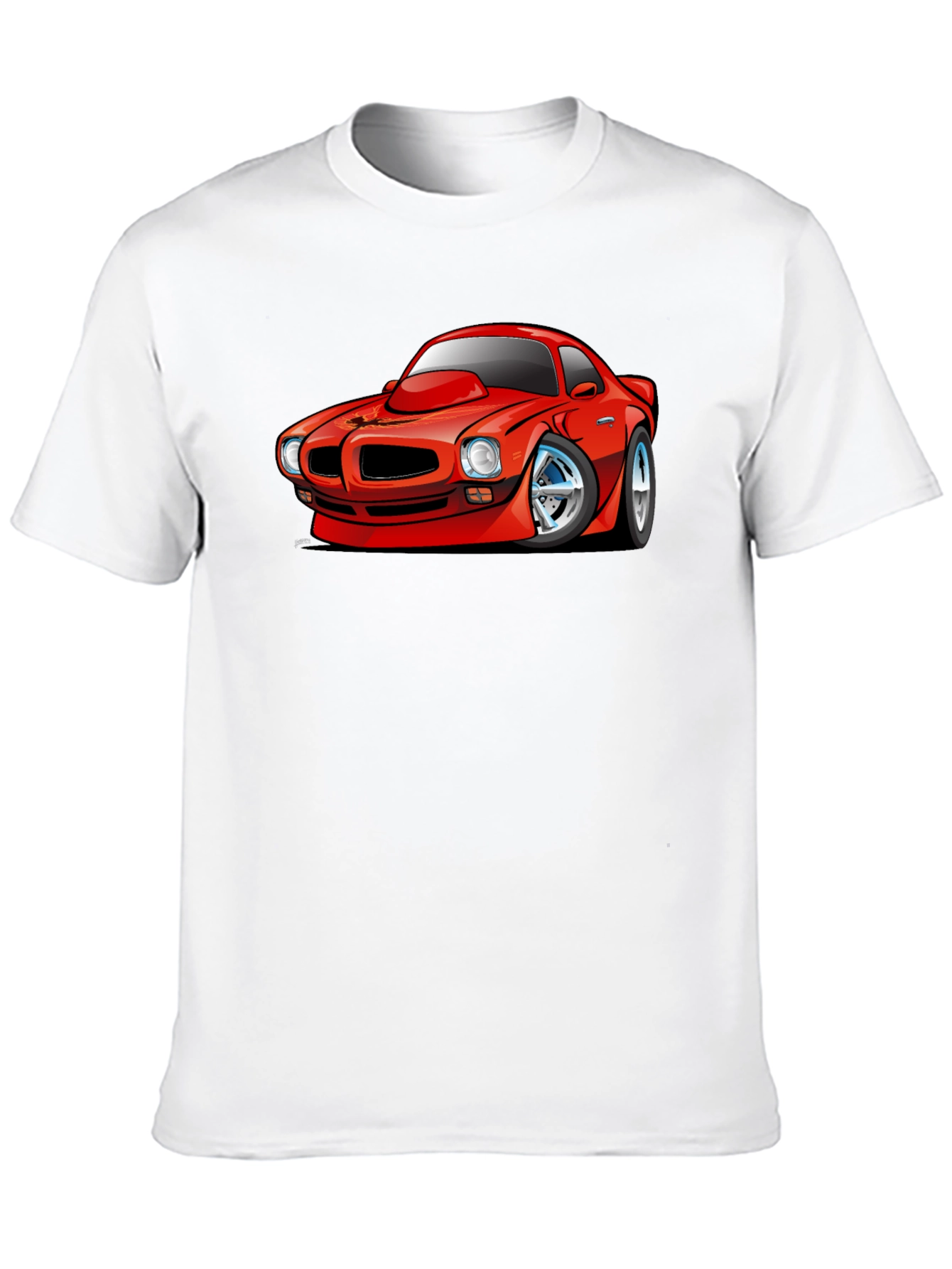 Cartoon Car Graphic T-Shirt - Black
