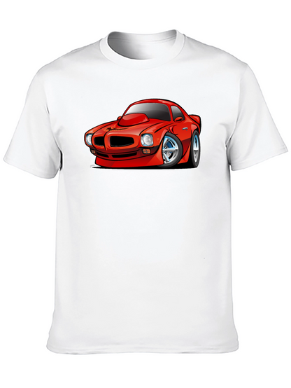 Cartoon Car Graphic T-Shirt - Black