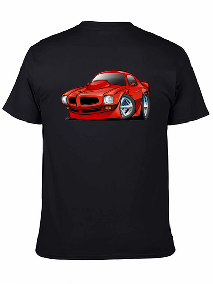 Cartoon Car Graphic T-Shirt - Black