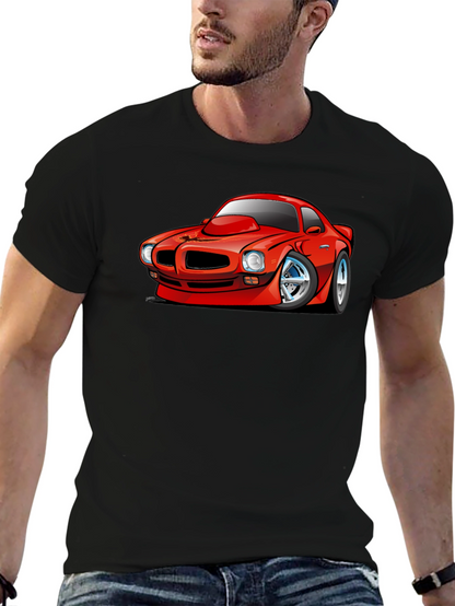 Cartoon Car Graphic T-Shirt - Black