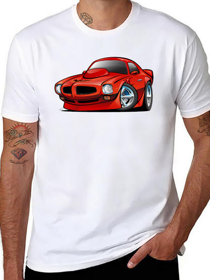 Cartoon Car Graphic T-Shirt - Black