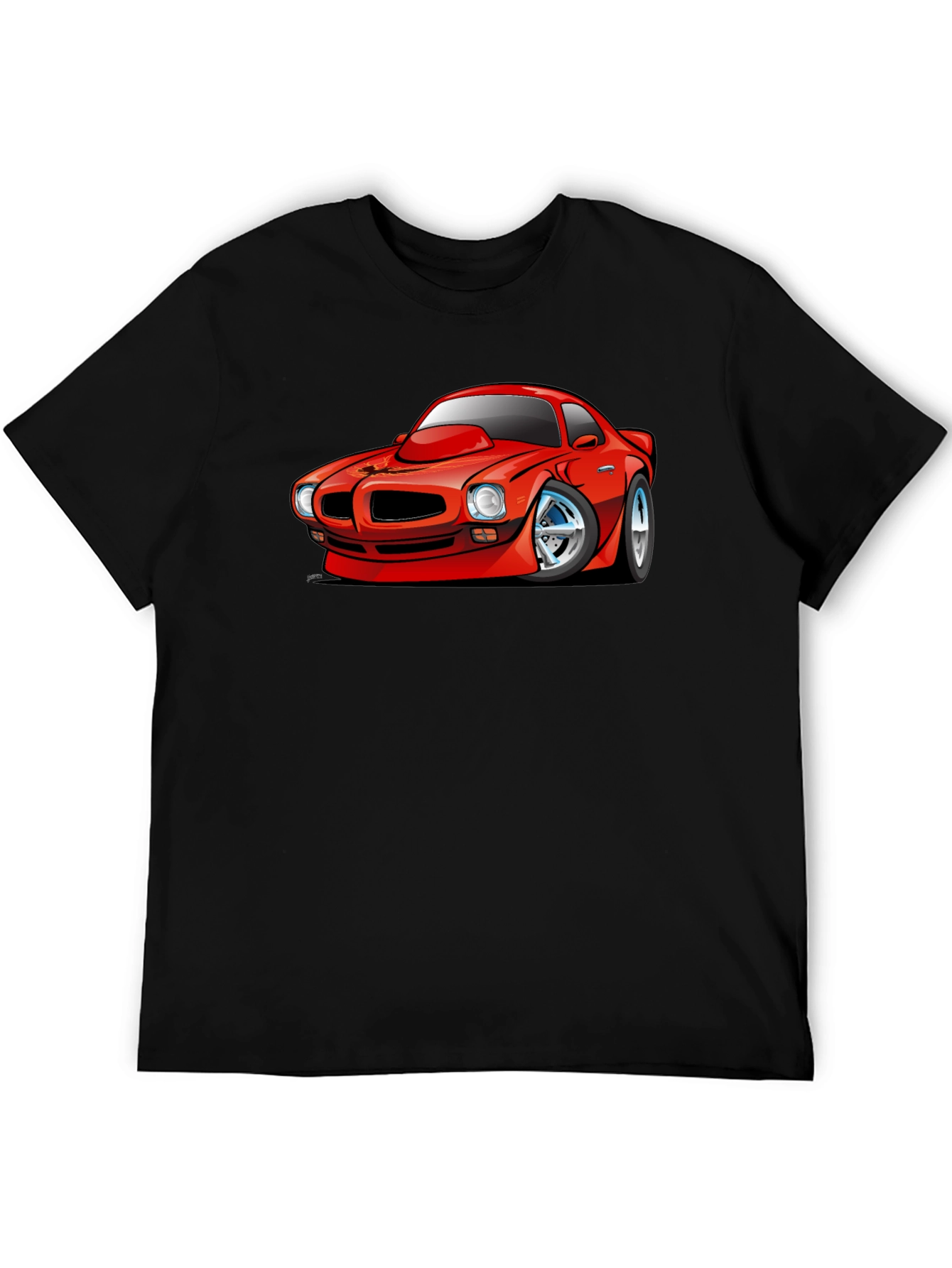 Cartoon Car Graphic T-Shirt - Black