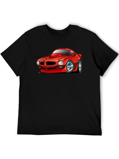 Cartoon Car Graphic T-Shirt - Black