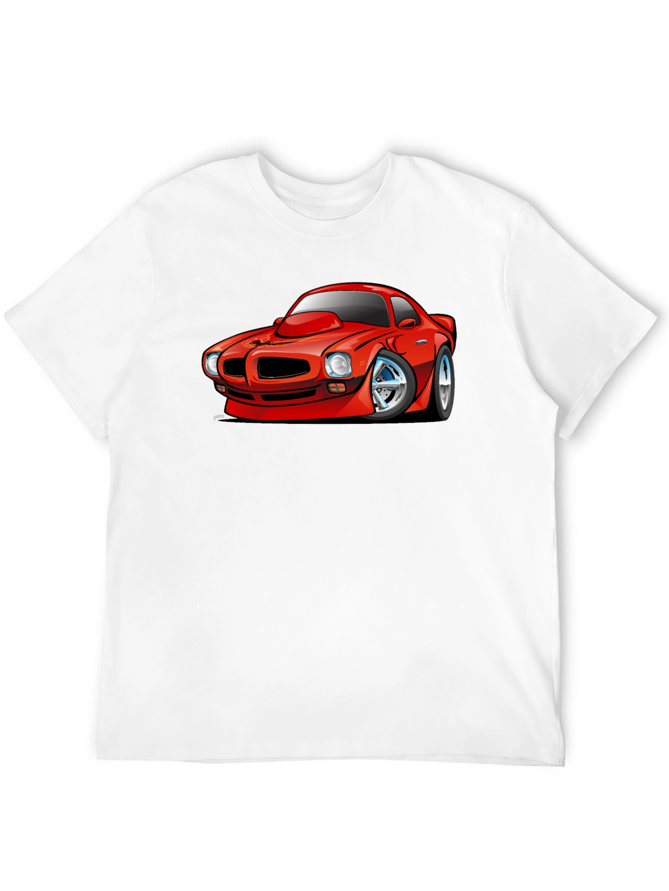 Cartoon Car Graphic T-Shirt - Black