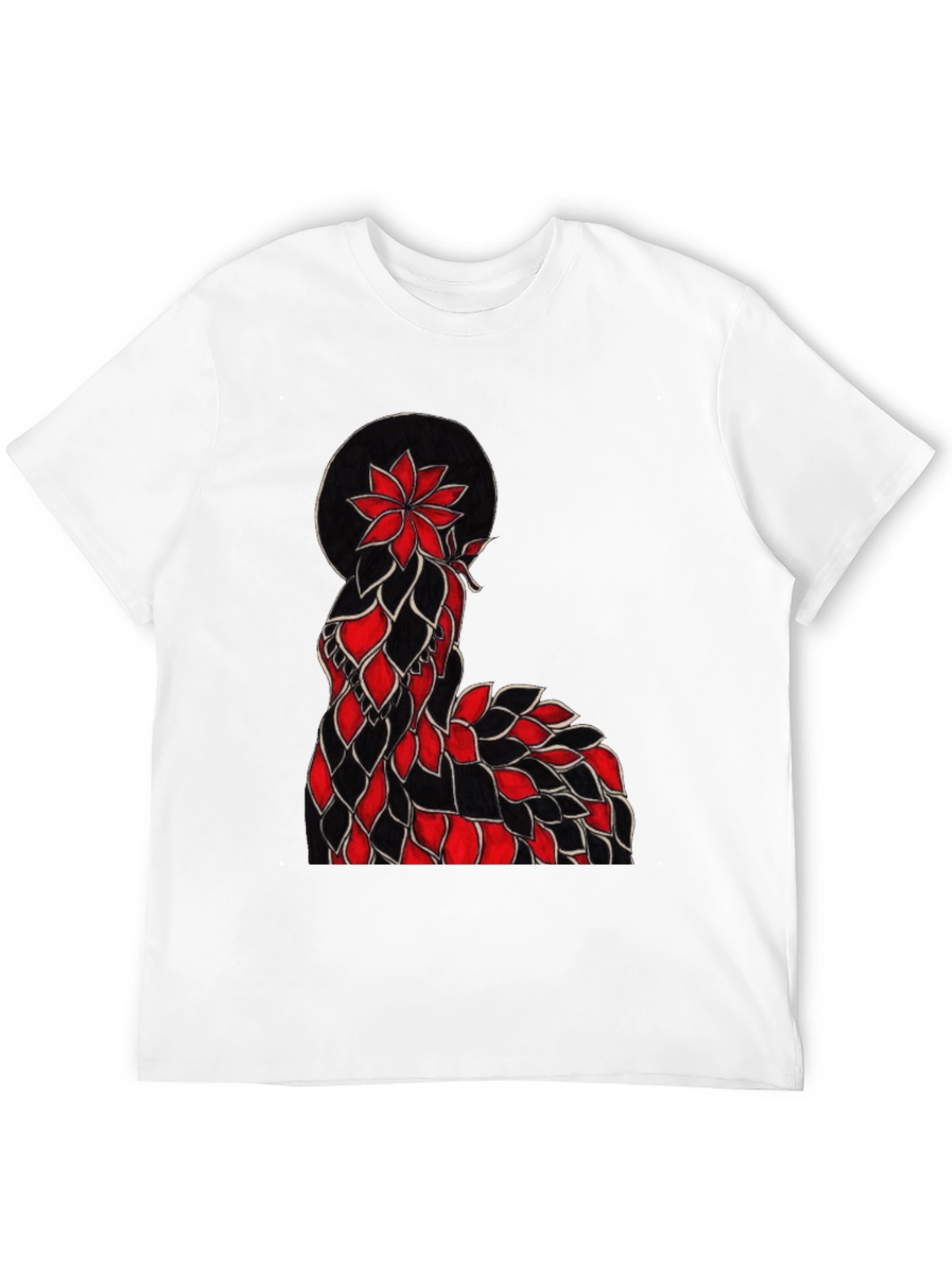 Floral Silhouette Graphic Tee - Black