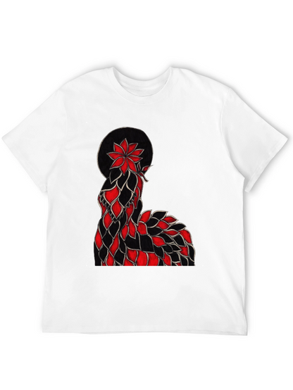 Floral Silhouette Graphic Tee - Black