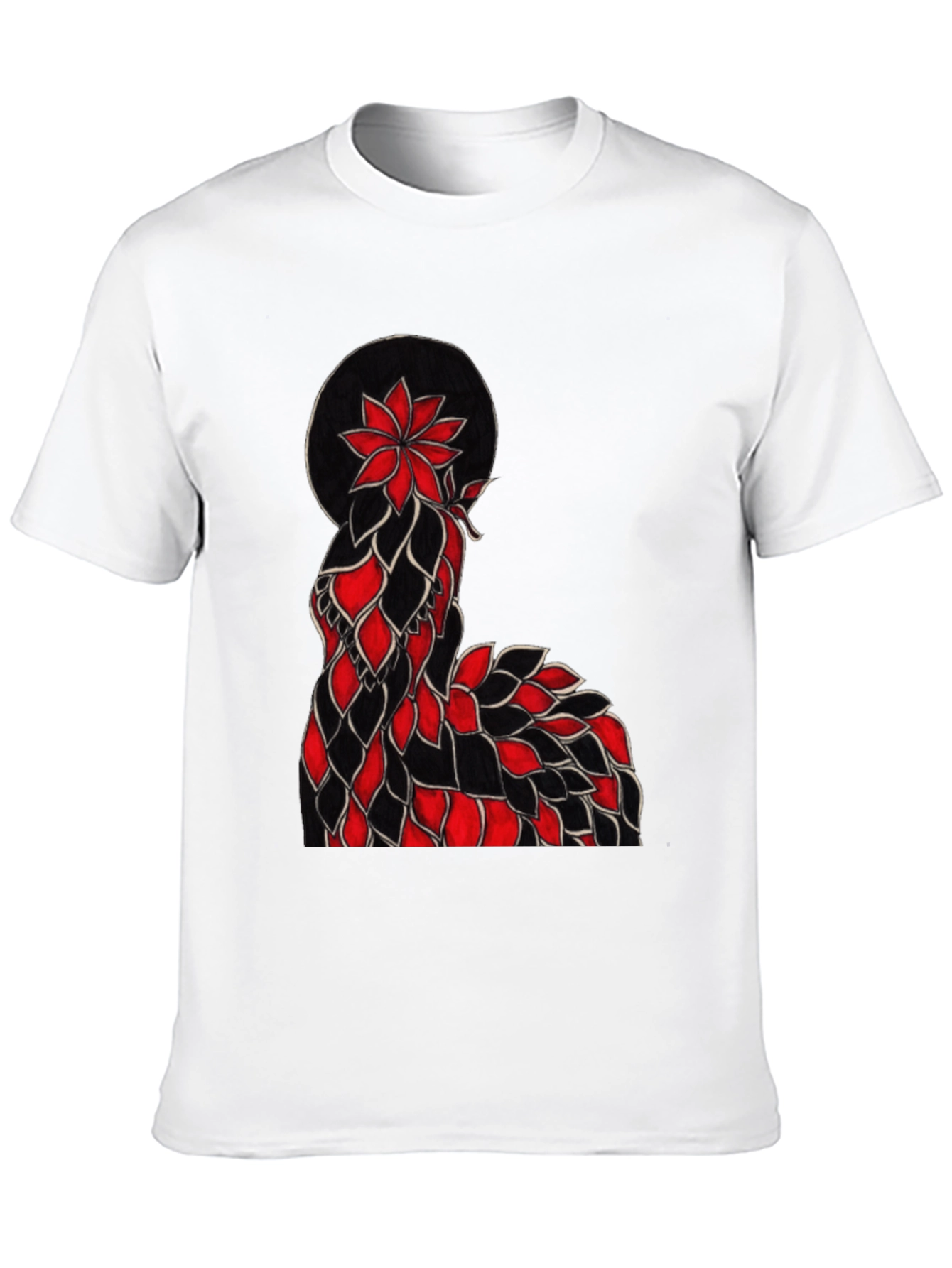Floral Silhouette Graphic Tee - Black
