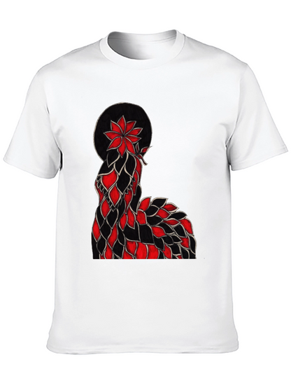 Floral Silhouette Graphic Tee - Black