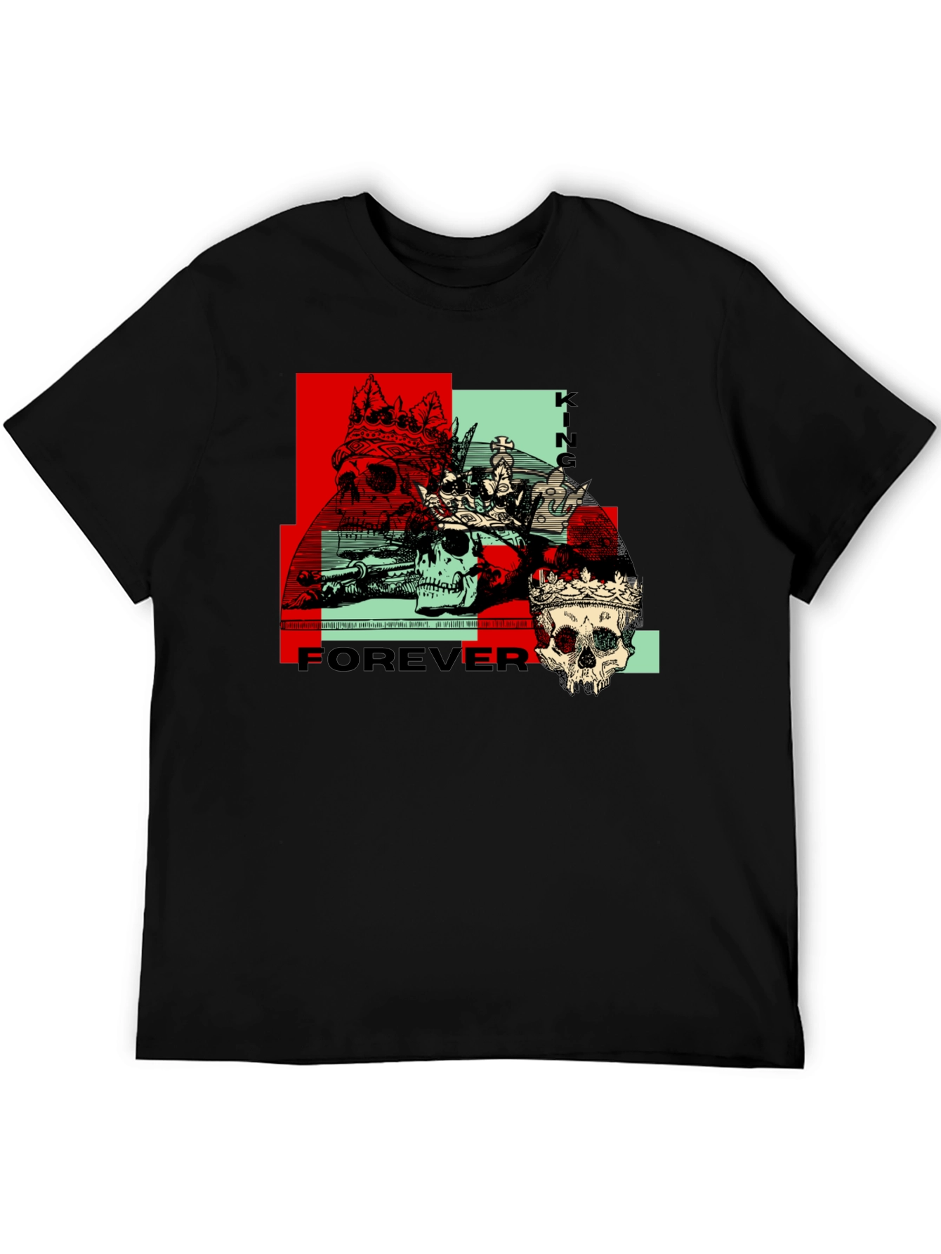King Forever Graphic Tee - Skull Crown Design