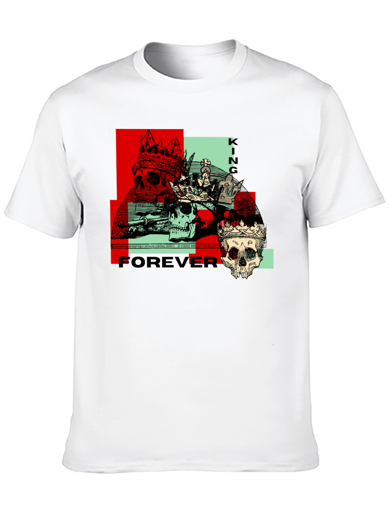 King Forever Graphic Tee - Skull Crown Design