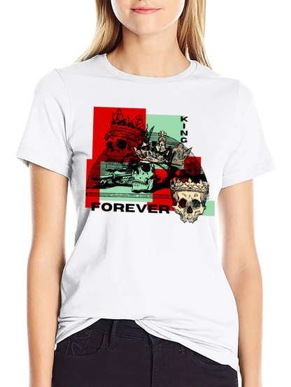 King Forever Graphic Tee - Skull Crown Design
