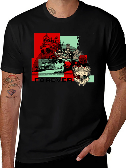 King Forever Graphic Tee - Skull Crown Design