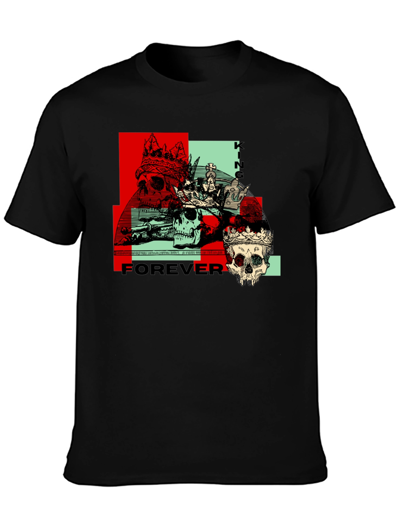 King Forever Graphic Tee - Skull Crown Design