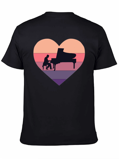 Piano Heart T-Shirt - Musician Lover Tee
