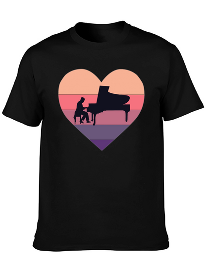Piano Heart T-Shirt - Musician Lover Tee