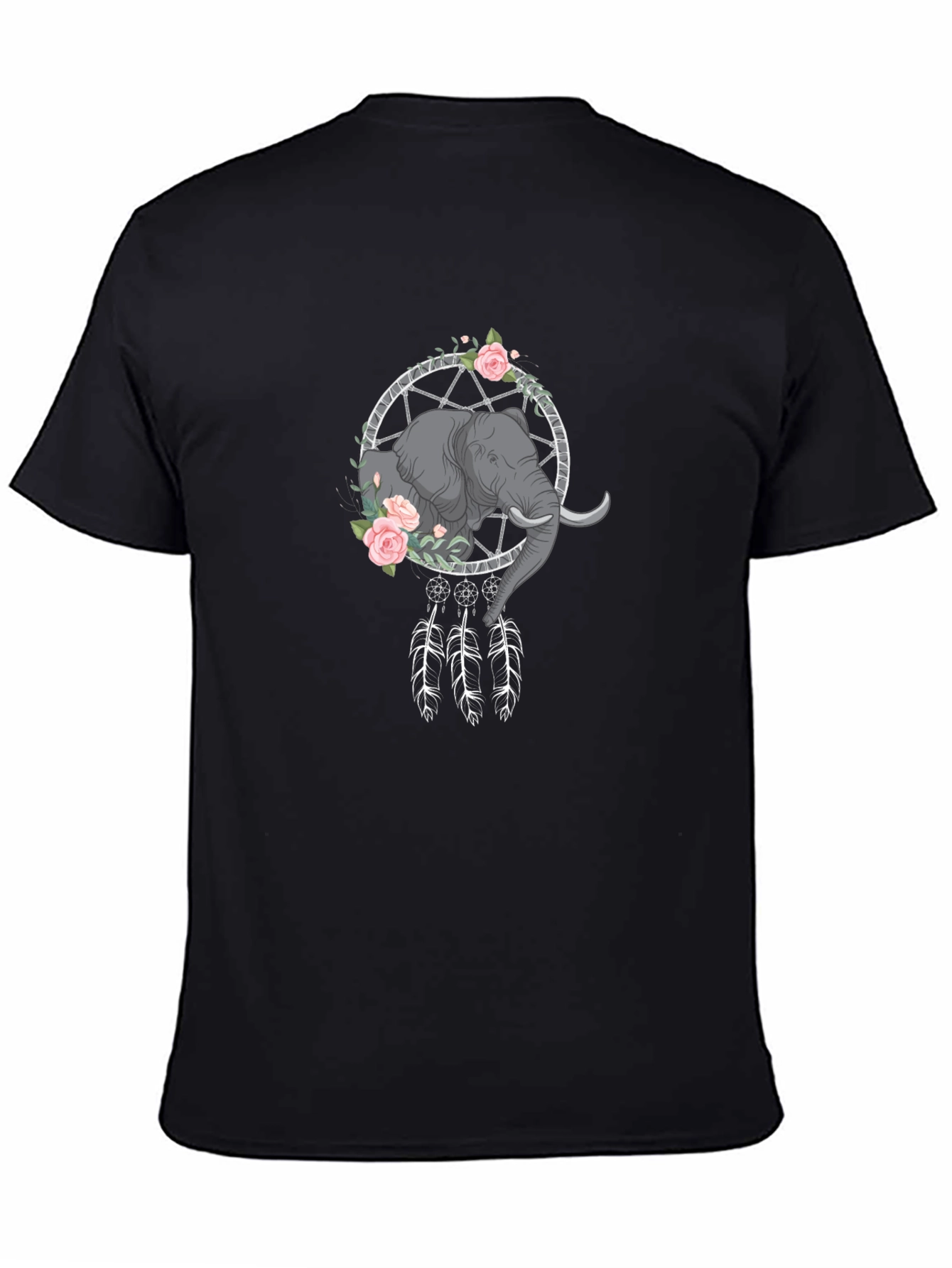 Elephant Dreamcatcher Graphic Tee - Black T-Shirt