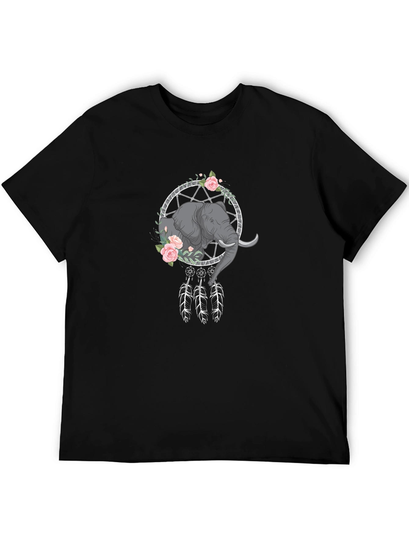 Elephant Dreamcatcher Graphic Tee - Black T-Shirt