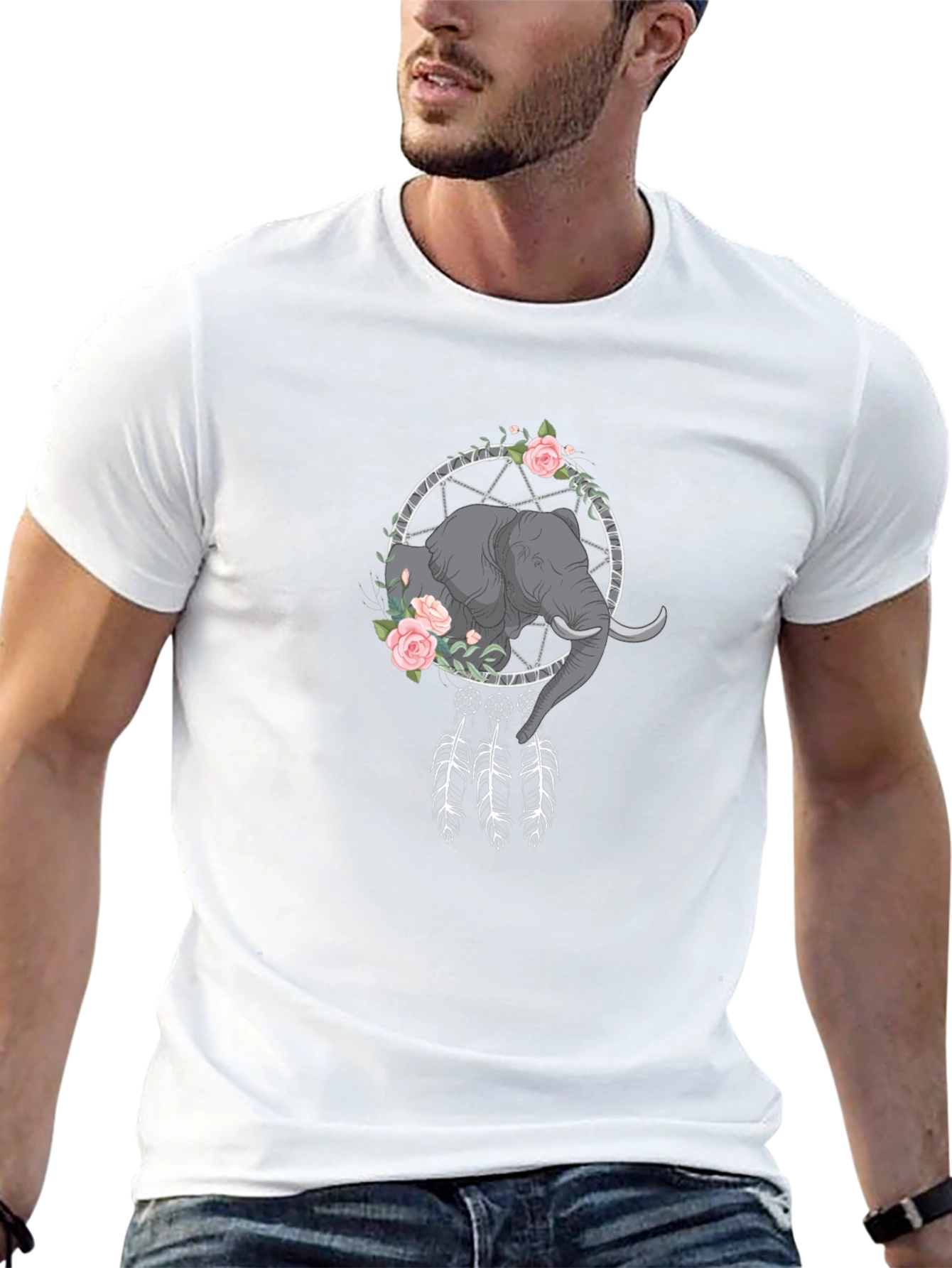 Elephant Dreamcatcher Graphic Tee - Black T-Shirt
