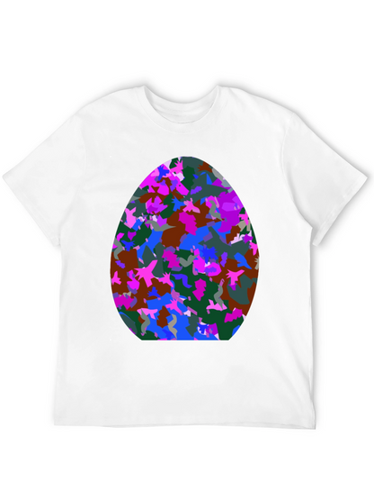 Abstract Egg Pattern Black T-Shirt