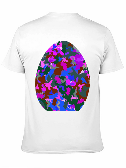 Abstract Egg Pattern Black T-Shirt