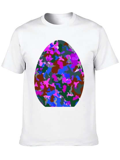 Abstract Egg Pattern Black T-Shirt