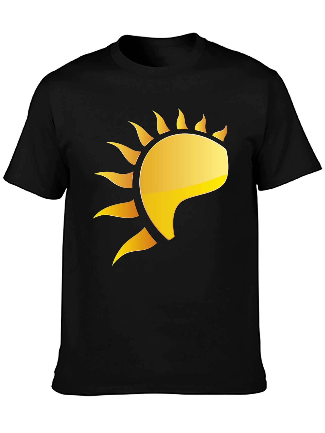 Golden Sun Graphic Black T-Shirt