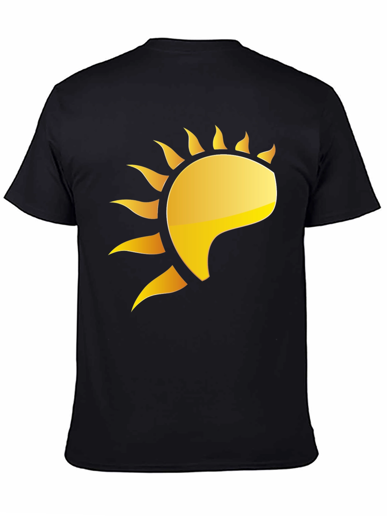 Golden Sun Graphic Black T-Shirt