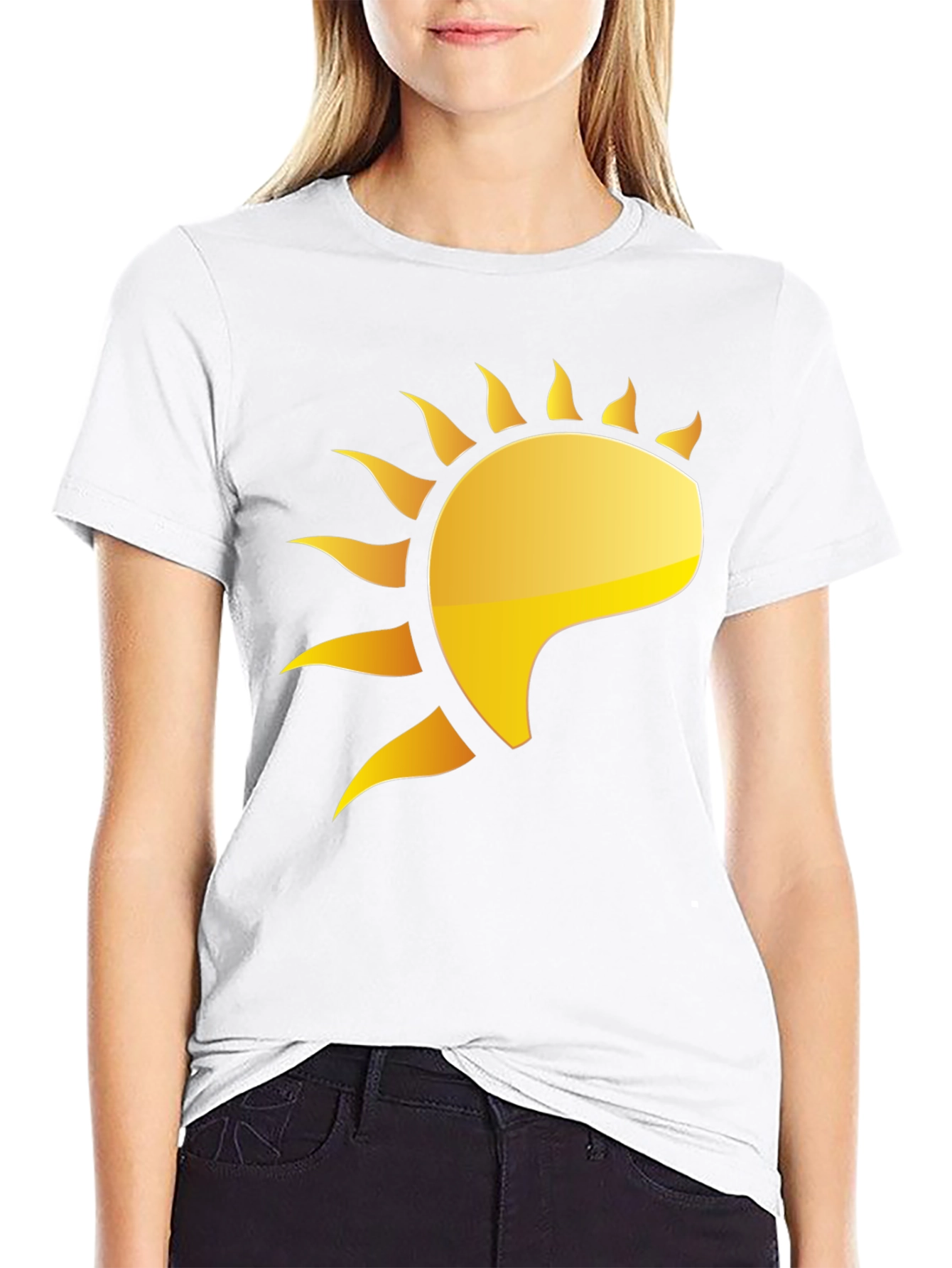Golden Sun Graphic Black T-Shirt