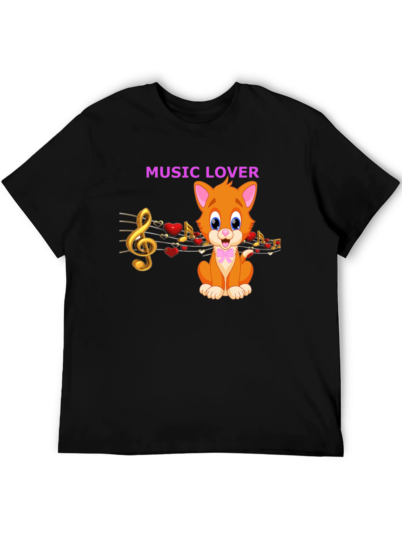 Music Lover Cat Graphic Tee
