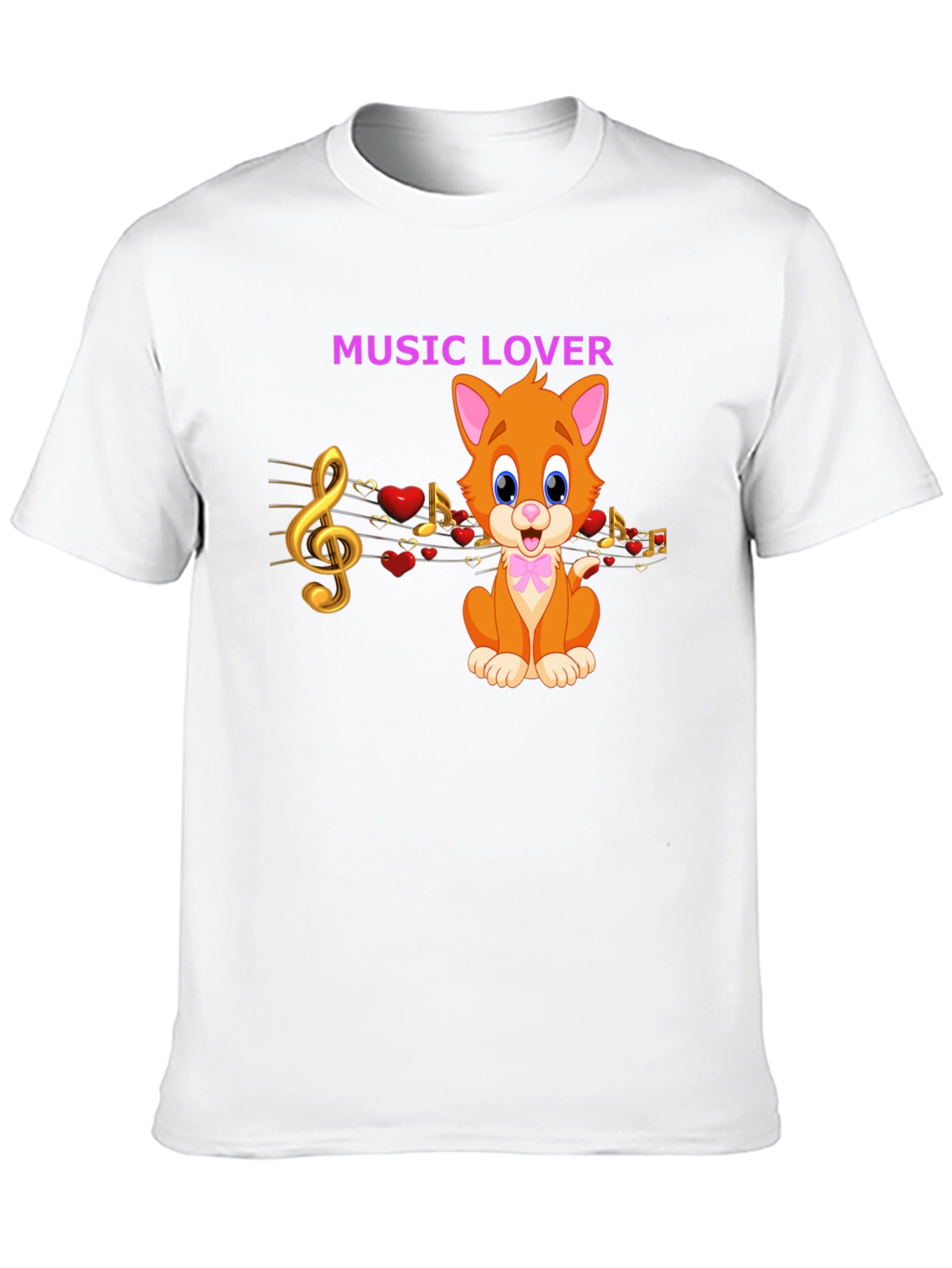 Music Lover Cat Graphic Tee