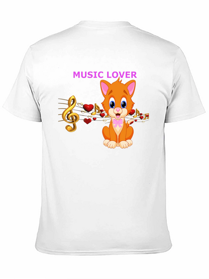 Music Lover Cat Graphic Tee
