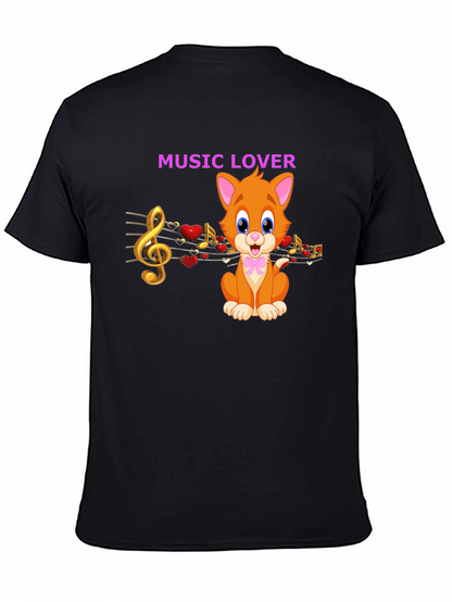 Music Lover Cat Graphic Tee