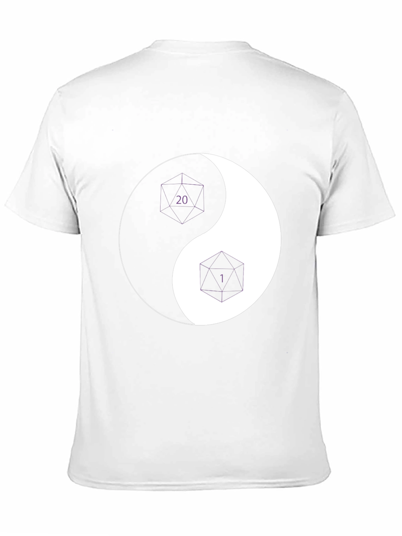 Yin Yang D20 & D6 Dice T-Shirt - Black