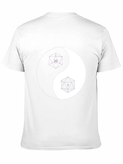 Yin Yang D20 & D6 Dice T-Shirt - Black