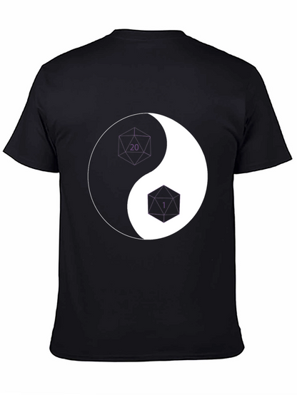 Yin Yang D20 & D6 Dice T-Shirt - Black