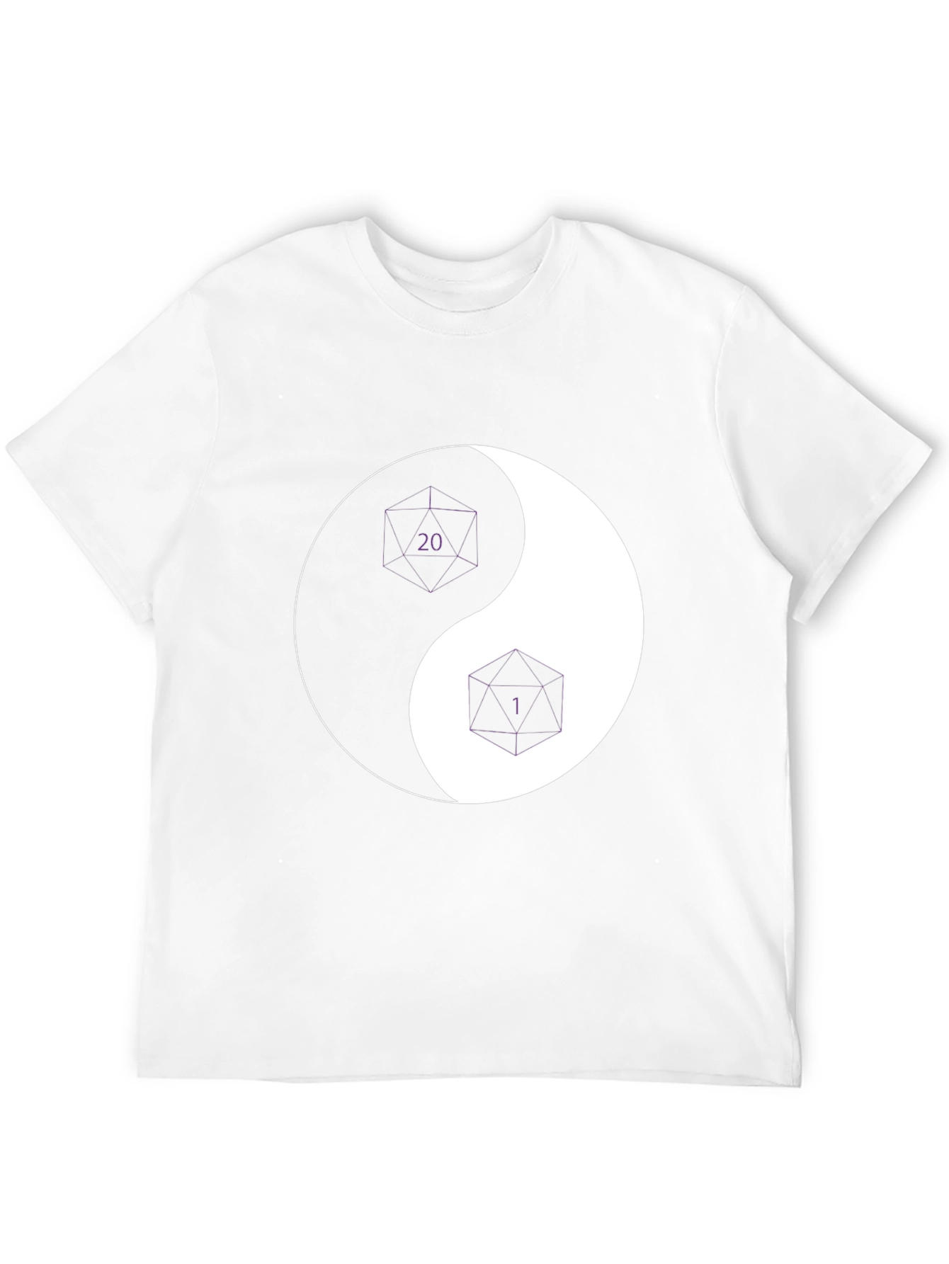 Yin Yang D20 & D6 Dice T-Shirt - Black