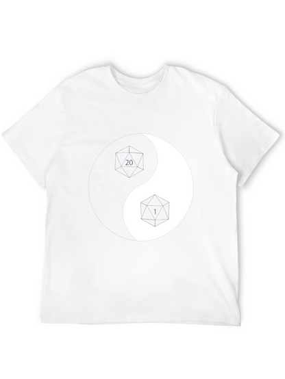 Yin Yang D20 & D6 Dice T-Shirt - Black