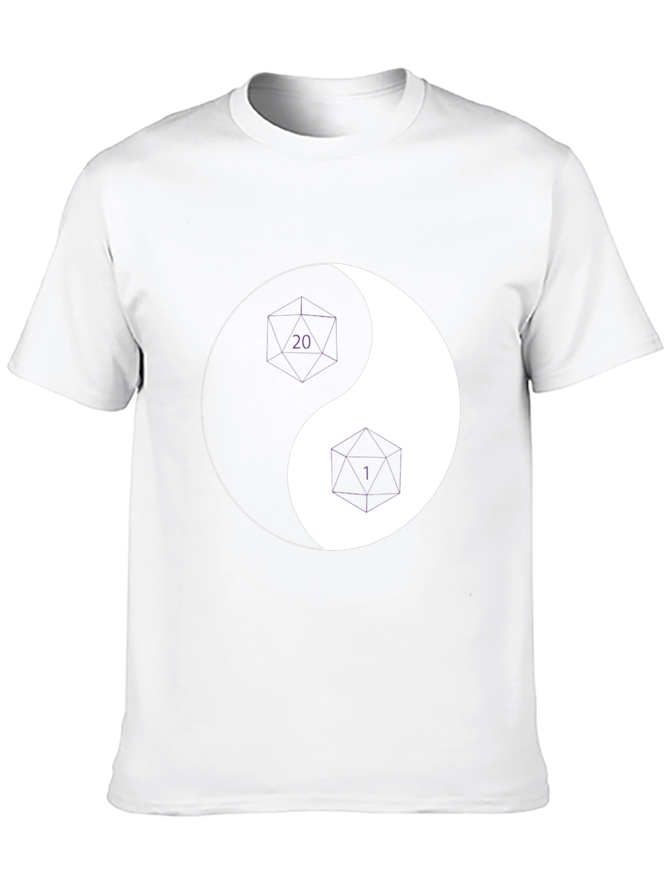 Yin Yang D20 & D6 Dice T-Shirt - Black