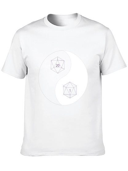 Yin Yang D20 & D6 Dice T-Shirt - Black
