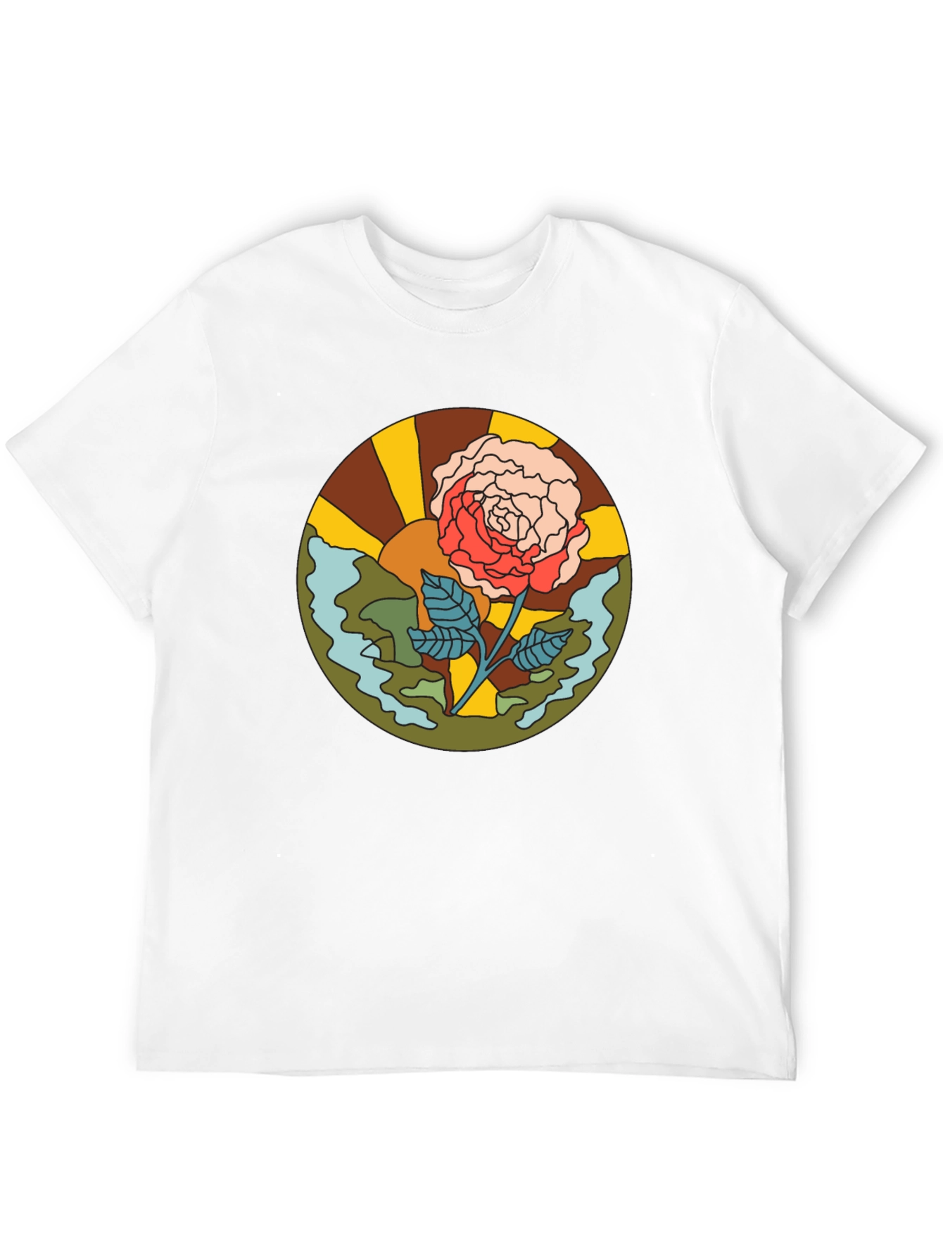 Retro Rose Graphic T-Shirt - Black