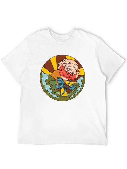 Retro Rose Graphic T-Shirt - Black