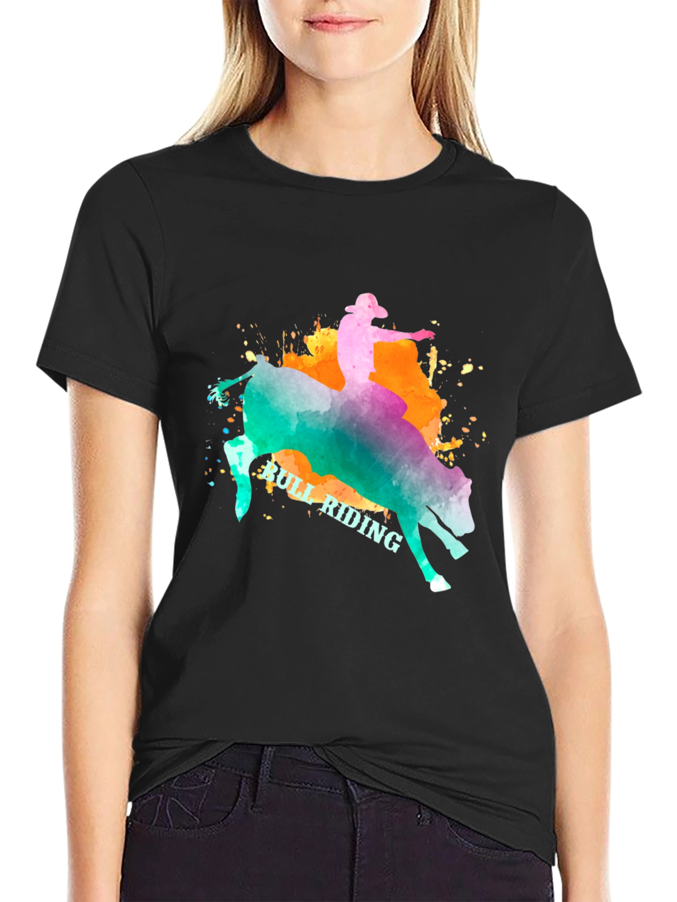 Bull Riding Graphic T-Shirt - Cowboy Rodeo Tee