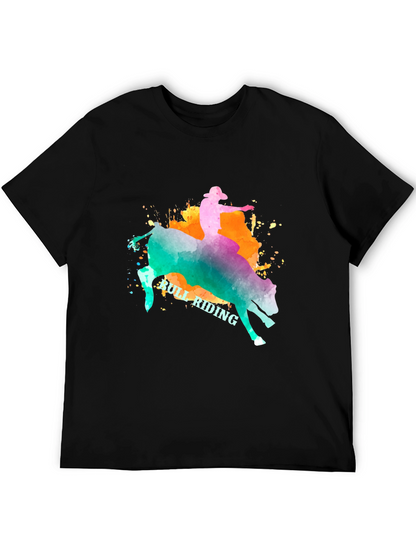 Bull Riding Graphic T-Shirt - Cowboy Rodeo Tee
