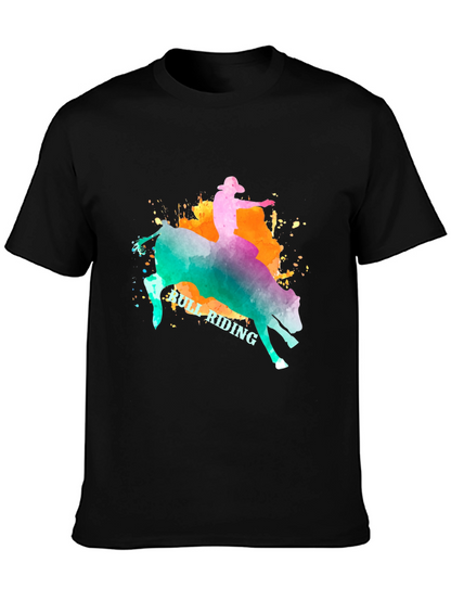 Bull Riding Graphic T-Shirt - Cowboy Rodeo Tee