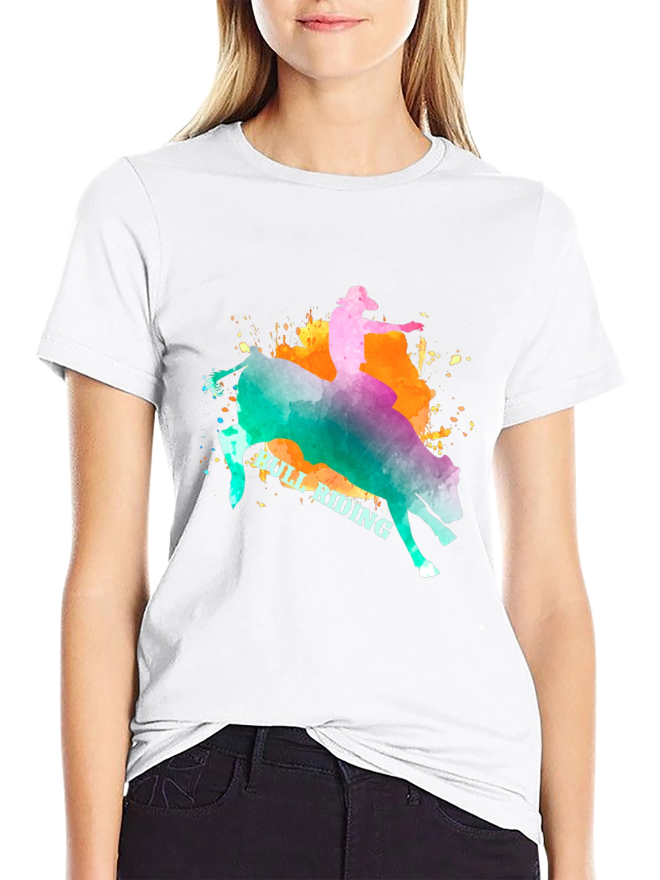 Bull Riding Graphic T-Shirt - Cowboy Rodeo Tee