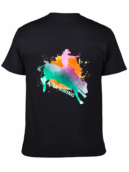 Bull Riding Graphic T-Shirt - Cowboy Rodeo Tee